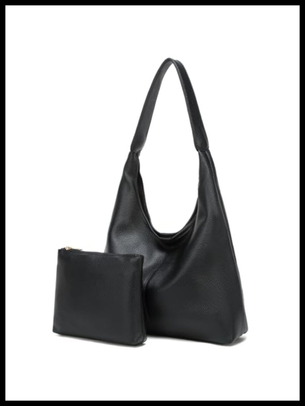 Slouchy Hobo Shoulder Bag Soft PU Leather Tote for Work Travel